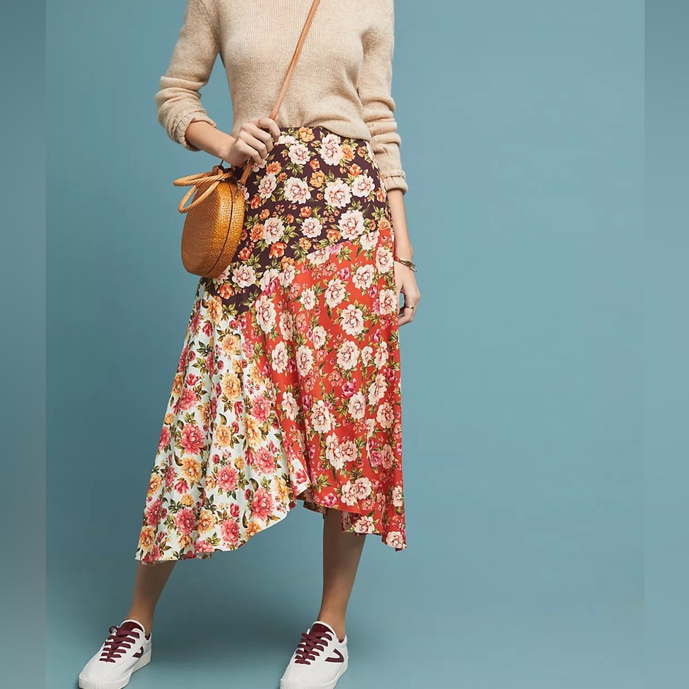 Farm Rio Patchwork Floral Skirt